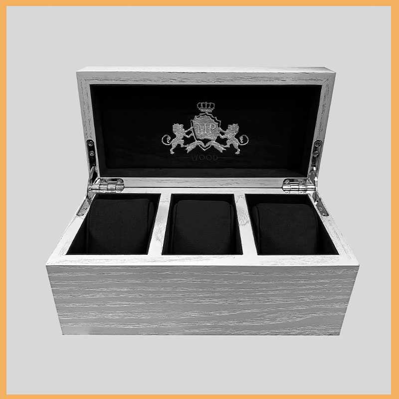 silver wooden box for watches