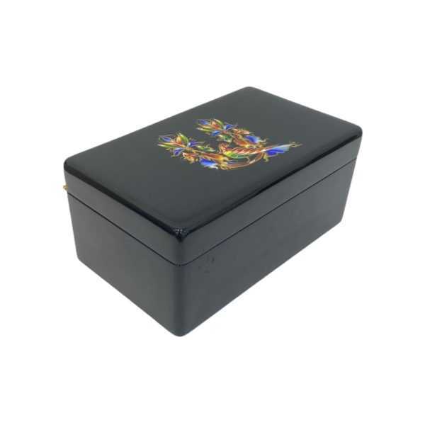 black square wooden box