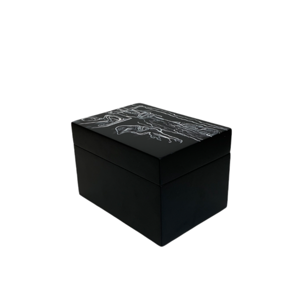 black wooden jewelry box